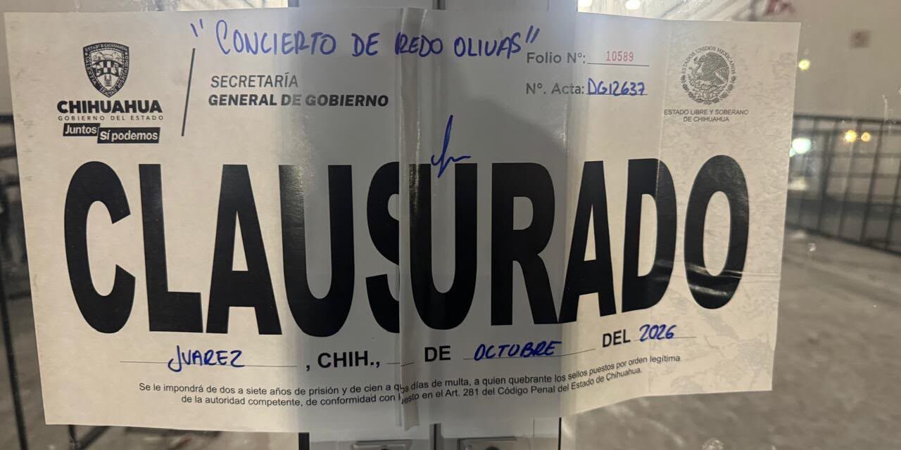 Clausuran concierto de Alfredo Olivas en el Neri Santos por operar fuera de horario; Gobernación cierra ocho establecimientos