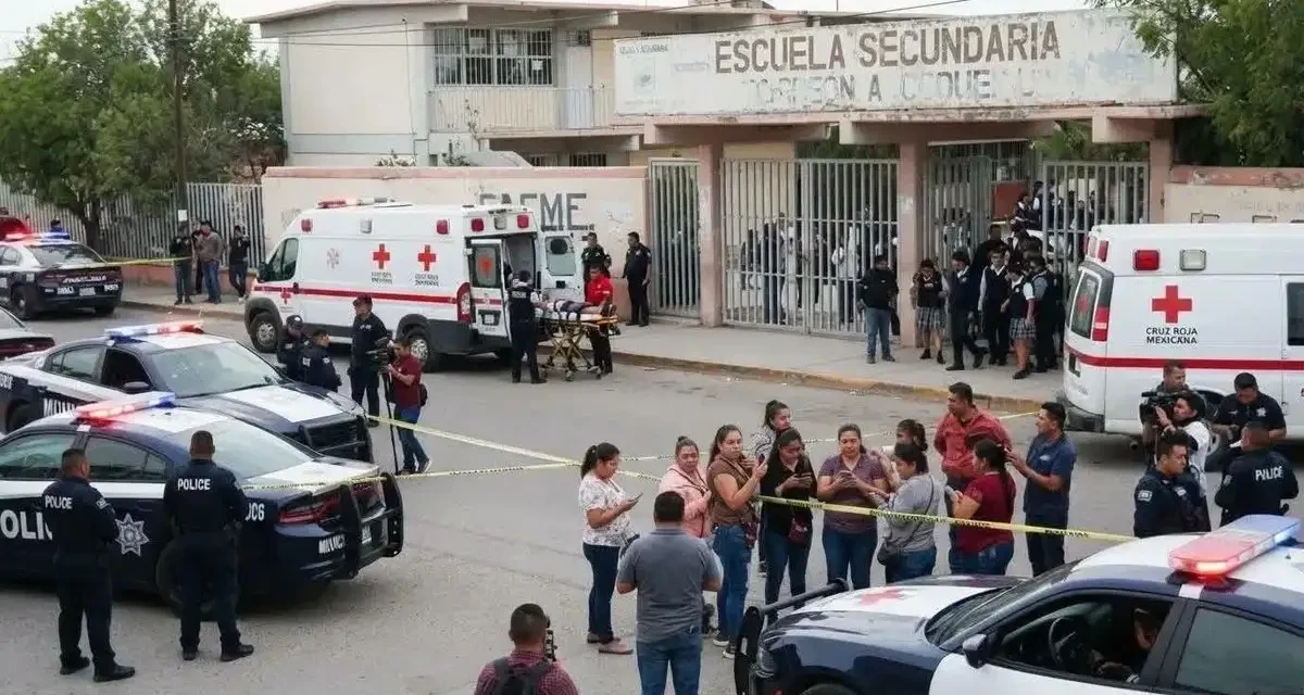Tragedia en secundaria de Torreón deja una directiva fallecida y un estudiante en estado crítico